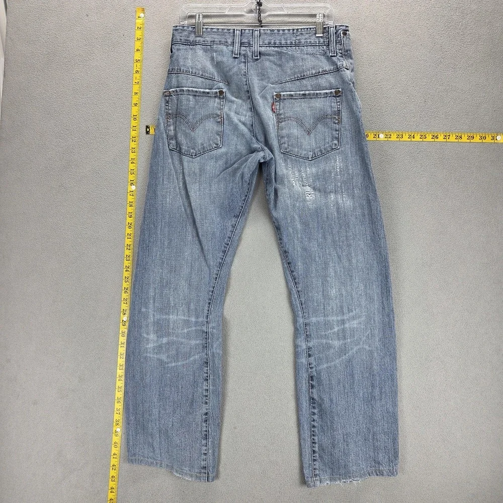 Vintage Levis Engineered Jeans Mens Blue Twisted Button Fly Thrashed Fits 31x30